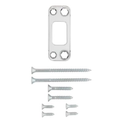 Deadbolt Round Corner Strike, 4-Hole, 1-1/8in x 2-3/4in