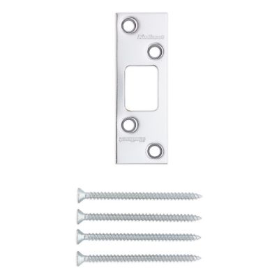 Deadbolt Square Corner Strike, 4-Hole Offset, 1-1/4in x 3-5/8in