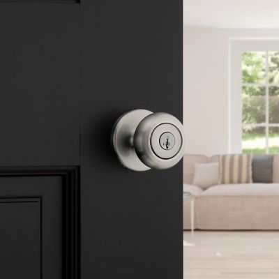 Satin Nickel Cove Knob - Keyed - featuring SmartKey | Kwikset