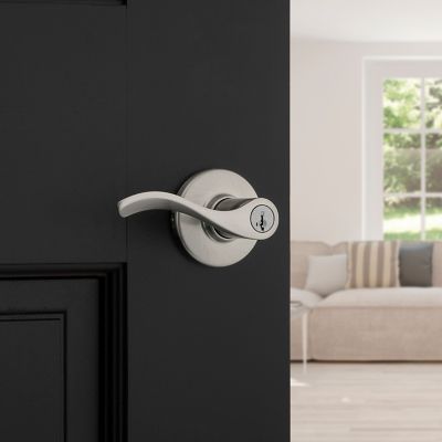 Satin Nickel Balboa Lever - Keyed - featuring SmartKey | Kwikset