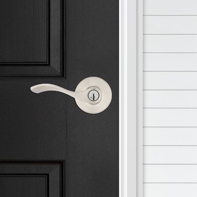 Satin Nickel Balboa Lever - Keyed - featuring SmartKey | Kwikset