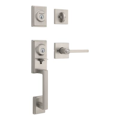 Peralta Handleset with Halifax Lever - Deadbolt Keyed One Side - featuring SmartKey