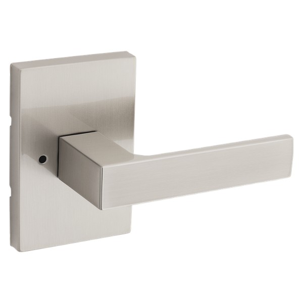 Satin Nickel Singapore Lever (Rectangle) - Bed/Bath | Kwikset