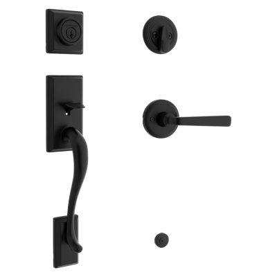 Image for Hawthorne Handleset with Trafford Lever - Deadbolt Keyed One Side - featuring SmartKey