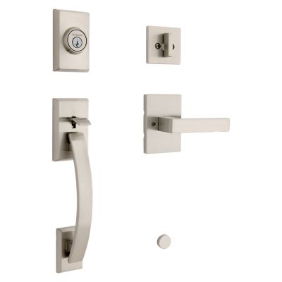 Tavaris Handleset with Singapore Lever (Rectangle) - Deadbolt Keyed One Side - featuring SmartKey