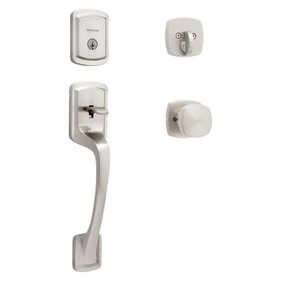 Prague Handleset with Arroyo Knob - Deadbolt Keyed One Side - featuring SmartKey