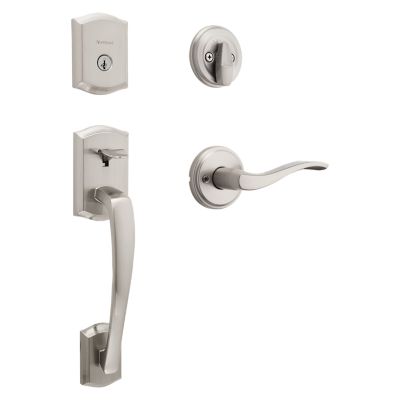 Prescott Handleset with Sedona Lever - Deadbolt Keyed One Side - featuring SmartKey