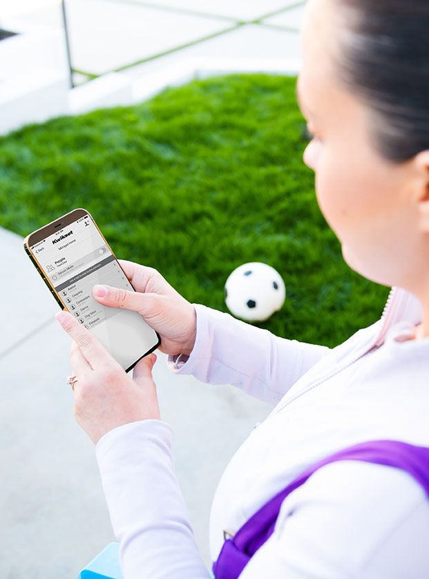 Woman holding a smartphone