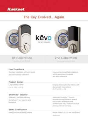 Kevo 1st Gen 2nd Gen Comparison Chart