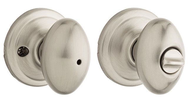 Kwikset 300G 15 CP Grecian Bed And Bath Privacy Lockset Satin Nickel,1 Each