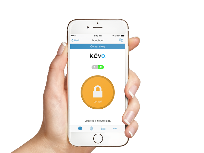 用kevo应用程序显示活跃ekeys的手机手机