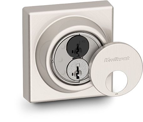 Satin Nickel Contemporary Key Control Deadbolt - Keyed One Side