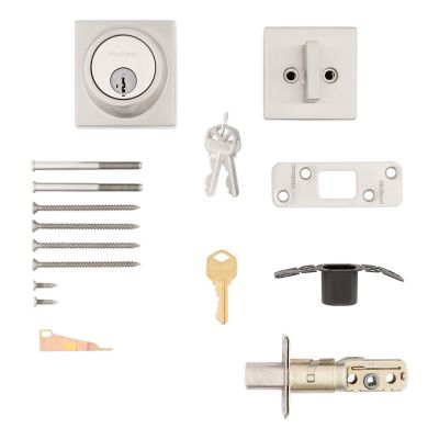 Satin Nickel Contemporary Key Control Deadbolt - Keyed One Side