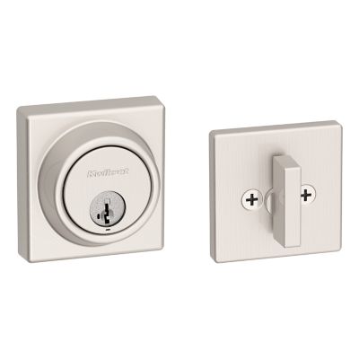 Satin Nickel Contemporary Key Control Deadbolt - Keyed One Side