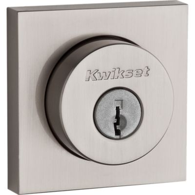 Satin Nickel Downtown Deadbolt - Keyed One Side - featuring Satin Nickel Downtown Deadbolt - Keyed One Side - featuring