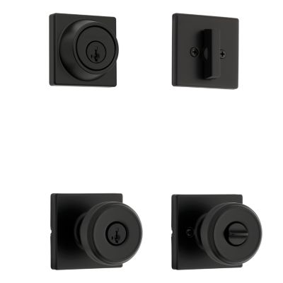 Maven Square Project Pack - Two Keyed Knobs and Two Keyed One Side Deadbolts - featuring SmartKey