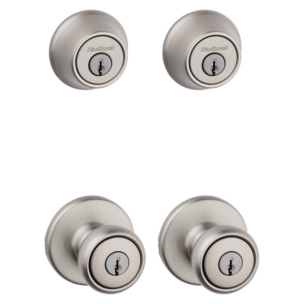 Satin Nickel Tylo Project Pack - Two Keyed Knobs and Two