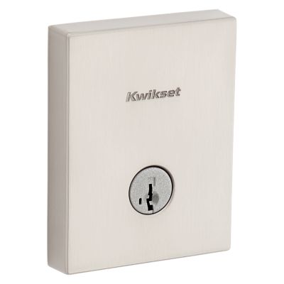 Satin Nickel San Clemente Rectangle Deadbolt - Keyed One Side - featuring  SmartKey