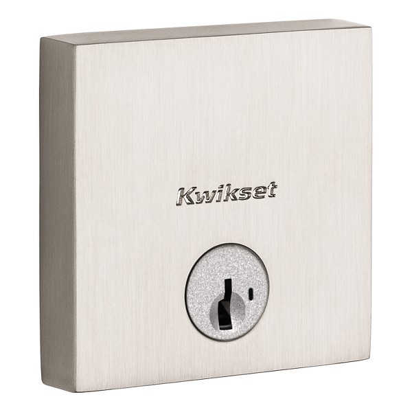 Satin Nickel Downtown Deadbolt - Keyed One Side - featuring