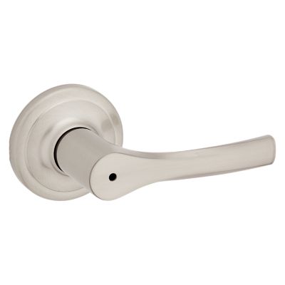 Kwikset Halifax Square Satin Brass Privacy Bed Bath Door Handle Lever  730HFL SQT 4 - The Home Depot