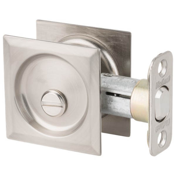 【LUCKY】 Satin Nickel 93350 - Square Pocket Door Lock | Kwikset