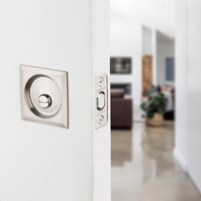 Satin Nickel 93350 - Square Pocket Door Lock