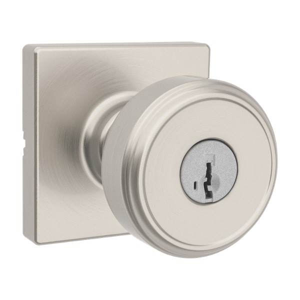 Satin Nickel Maven Knob (Square) - Keyed - featuring SmartKey