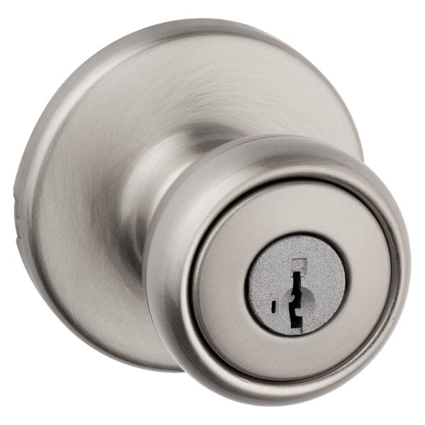 KY❗️ Satin Nickel Tylo Knob - Keyed - featuring SmartKey | Kwikset