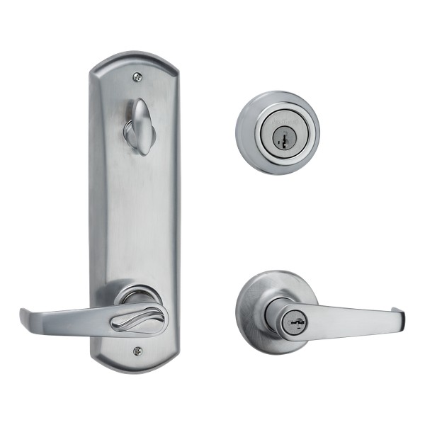 Satin Chrome Metal Interconnect - 780 Deadbolt with Kingston Keyed