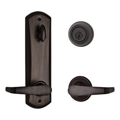 Image for Metal Interconnect Levers - Key Control Deadbolt with Kingston Passage Lever