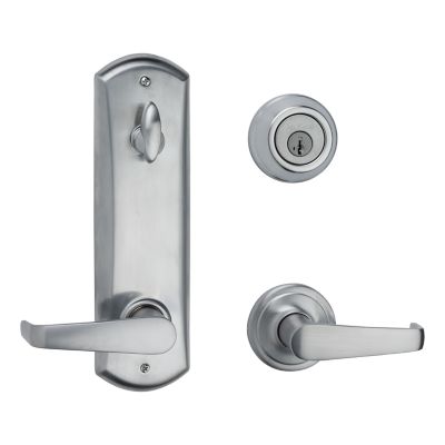 Image for Metal Interconnect Levers - Key Control Deadbolt with Kingston Passage Lever