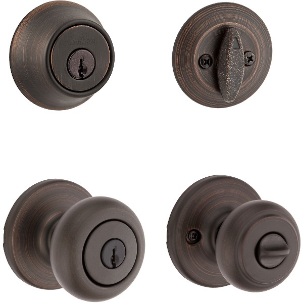 Venetian Bronze Cove Security Set Deadbolt Keyed One Side With