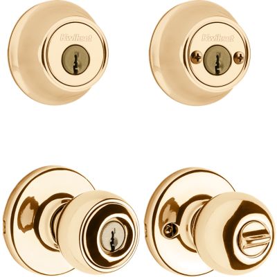 Polished Brass Polo Security Set Deadbolt Keyed Both Sides