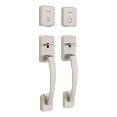 Image for Brentford Handleset with Henrik Knob (Round) for French Door - Deadbolt Keyed One Side - featuring SmartKey