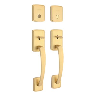 Image for Brentford Handleset with Henrik Knob (Round) for French Door - Deadbolt Keyed One Side - featuring SmartKey