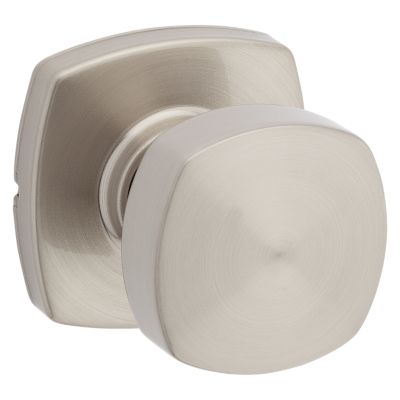 Kwikset Security Cove Satin Nickel Interior/Exterior Hall/Closet Passage  Door Knob with Antimicrobial Technology