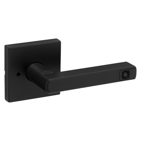 Matte Black Halifax Lever LED (Square) - Bed/Bath | Kwikset