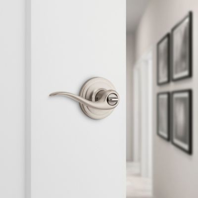 Satin Nickel Tustin Lever - Bed/Bath | Kwikset