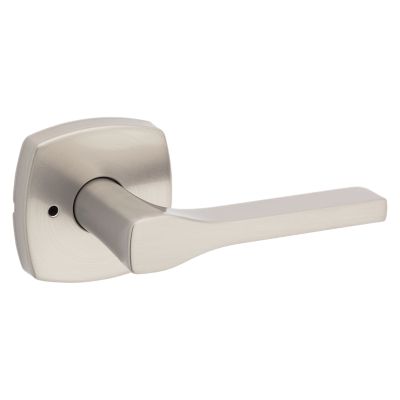 Kwikset Halifax Square Satin Brass Privacy Bed Bath Door Handle Lever  730HFL SQT 4 - The Home Depot