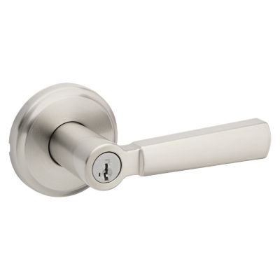 Satin Nickel Tustin Lever - Keyed - featuring SmartKey | Kwikset