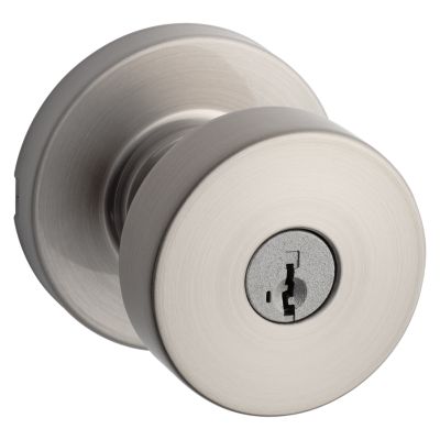 Pismo Polished Chrome Round Exterior Entry Door Knob featuring SmartKey Security