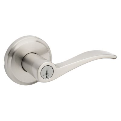 Satin Nickel Tustin Lever - Keyed - featuring SmartKey | Kwikset