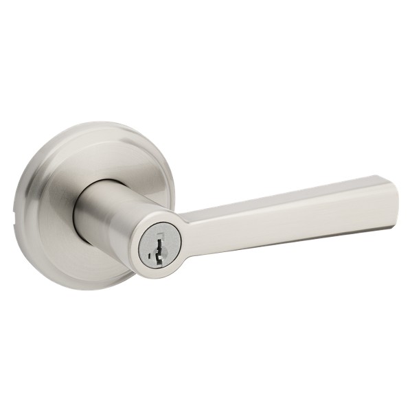 Satin Nickel Trafford Lever - Keyed - featuring SmartKey | Kwikset