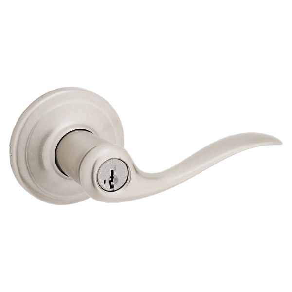 Kwikset SmartKey Tustin Satin Nickel Entry Lockset ANSI/BHMA Grade 2 KW1 1-3/4 in.