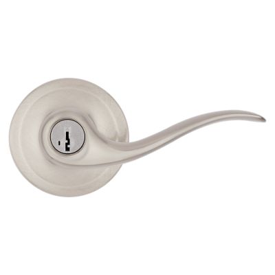 Satin Nickel Tustin Lever - Keyed - featuring SmartKey | Kwikset