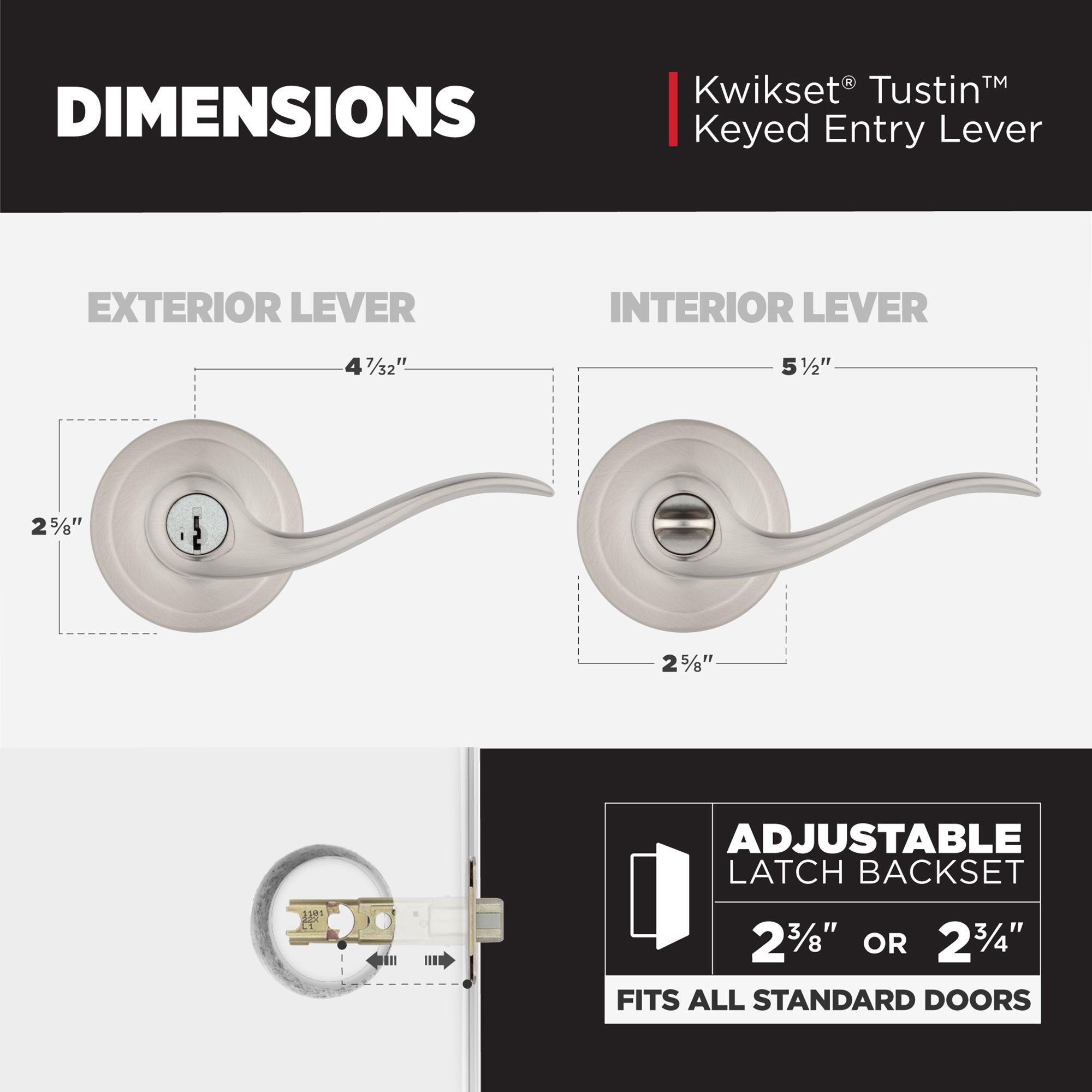 Kwikset SmartKey Tustin Venetian Bronze Entry Lever and Deadbolt Set ANSI/BHMA Grade 2 KW1 1-3/4 in. Kwikset SmartKey Tustin Venetian Bronze Entry Lever and Deadbolt Set ANSI/BHMA Grade 2 KW1 1-3/4 in.