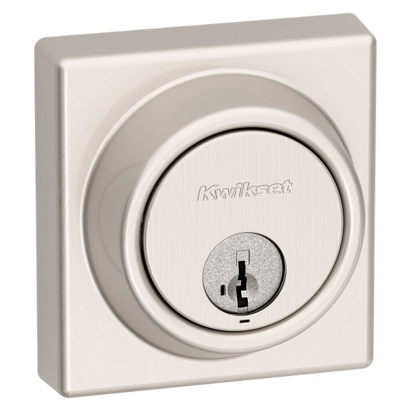 Satin Nickel Key Control Deadbolt - UL - Square Keyed One Side