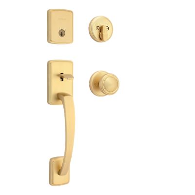 Brentford Handleset with Henrik Knob (Round) - Deadbolt Keyed One Side - featuring SmartKey