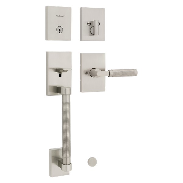 Satin Nickel Prava Handleset with Prava Lever (Rectangle