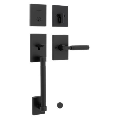 Prava Handleset with Prava Lever (Rectangle) - Deadbolt Keyed One Side - featuring SmartKey